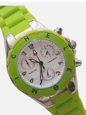Michele NeonLime  Jelly Bean Silicone Bezel Chronograph Watch

Battery needed